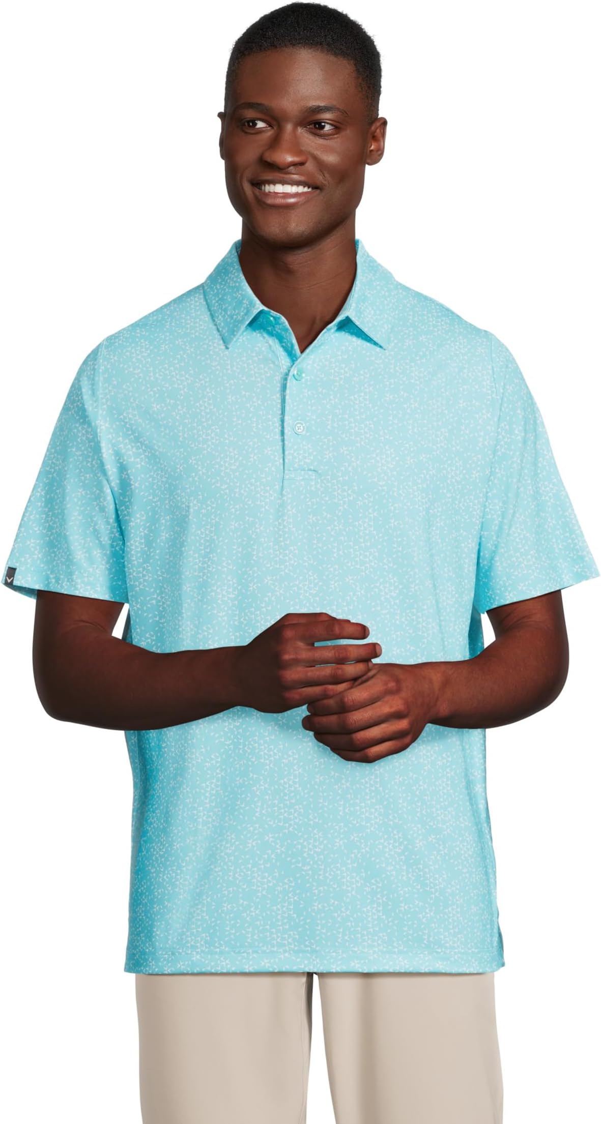 

Поло Callaway All Over Chev Printed Polo, цвет Blue Radiance