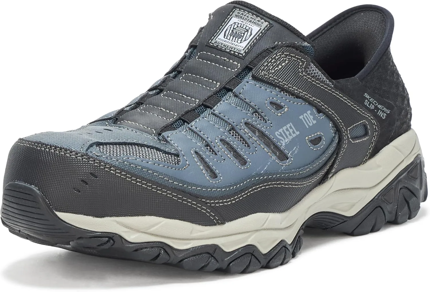 Мужские защитные кроссовки Skechers Hands Free Slip-ins Cankton-Faison St, темно-серый