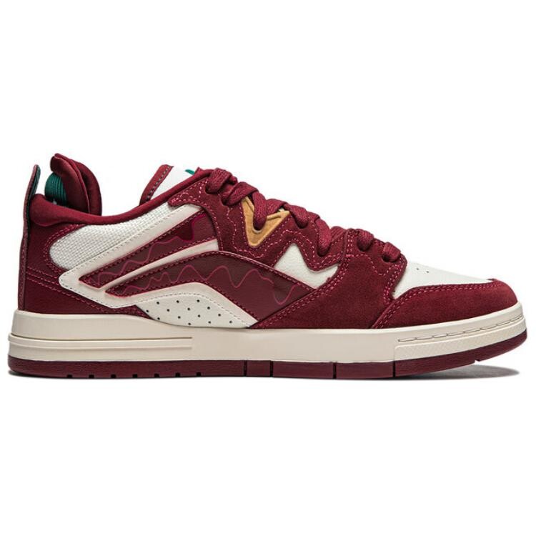 Кроссовки LiNing Wave Pro Skateboarding Shoes Men Low-top Dark Red/ivory White, темно-красный/слоновая кость — фото 2