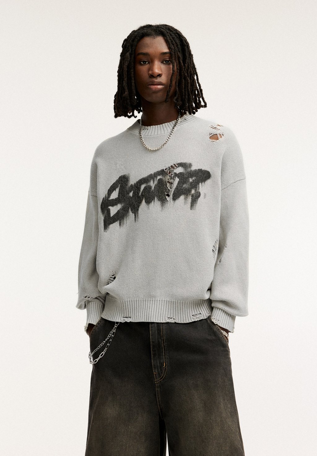 

Джемпер STWD GRAFFITI PULL&BEAR, серый