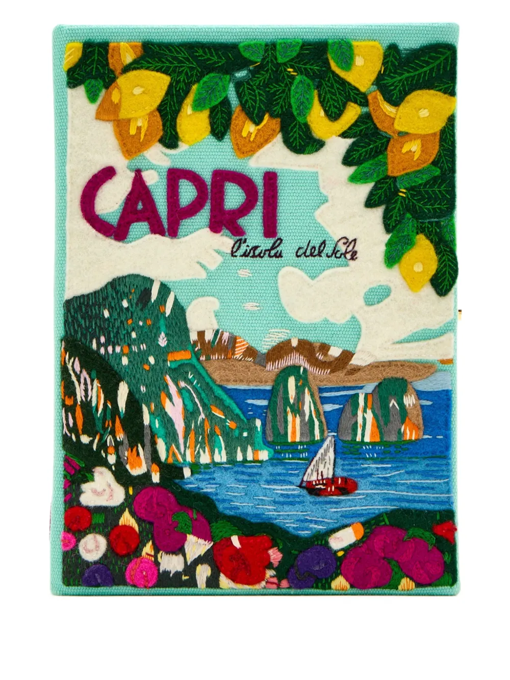 

Сумка-клатч с вышитыми лимонами Olympia Le-Tan, мультиколор