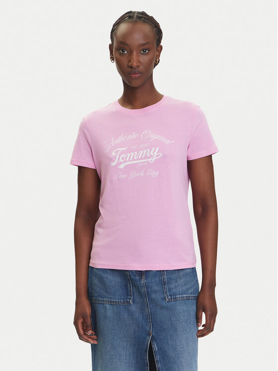 

Футболка обычного кроя Essential DW0DW21404 Tommy Jeans, розовый