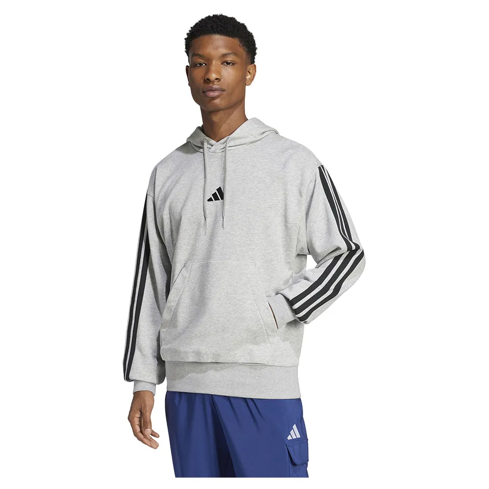 

Худи adidas Essentials 3 Stripes French Terry, серый