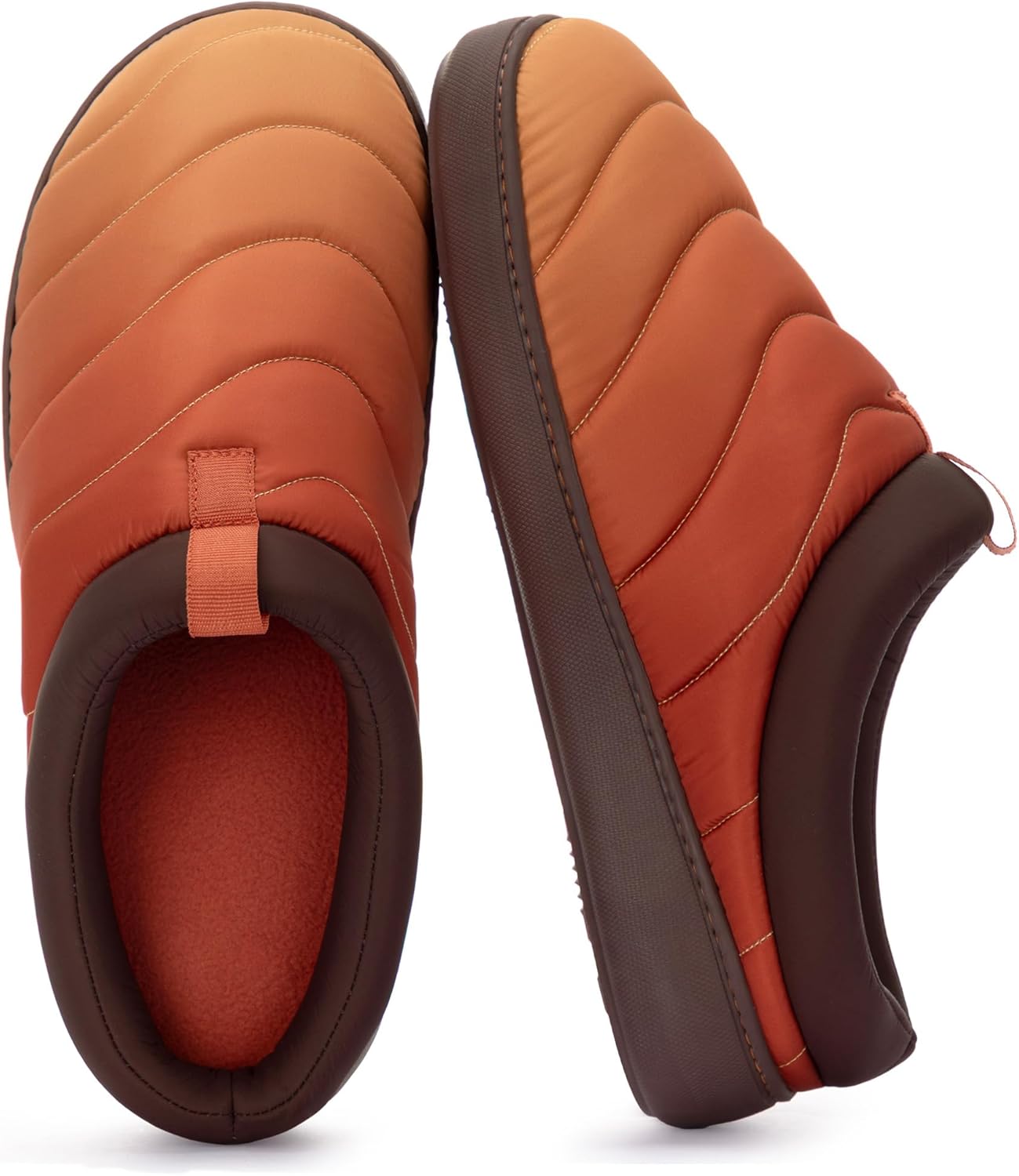 

Мужские уютные теплые домашние тапочки Zizor - слипоны из нейлоновой лыжной ткани, водостойкие, для дома и улицы, с флисовой подкладкой, жесткой подошвой и амортизационной вставкой из памяти формы, красный