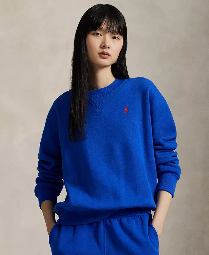 

Женская флисовая толстовка с круглым вырезом Polo Ralph Lauren, синий
