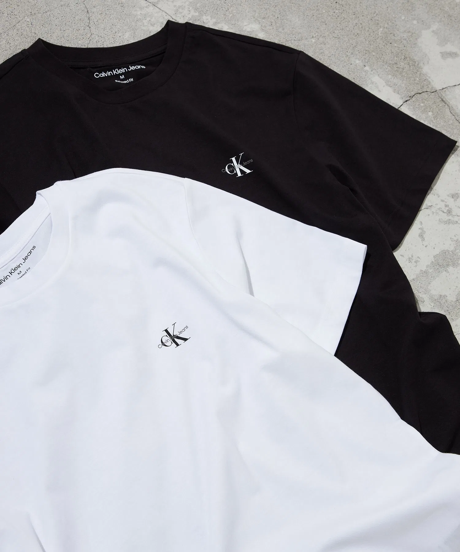 Унисекс футболка Calvin Klein с логотипом, 2 шт, чёрно-белая