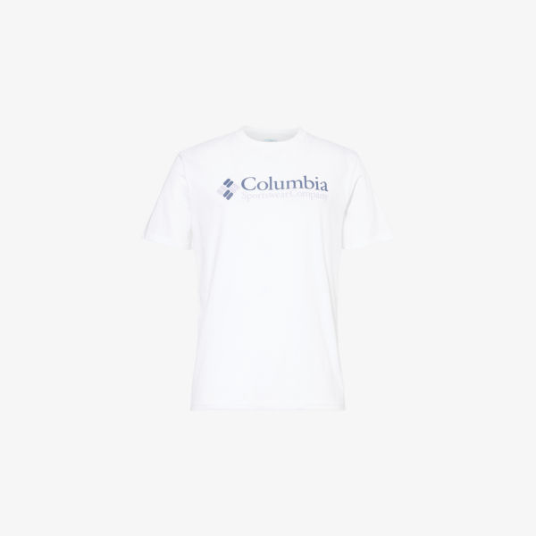 

Базовый хлопковый футболка с коротким рукавом и логотипом Columbia, белый