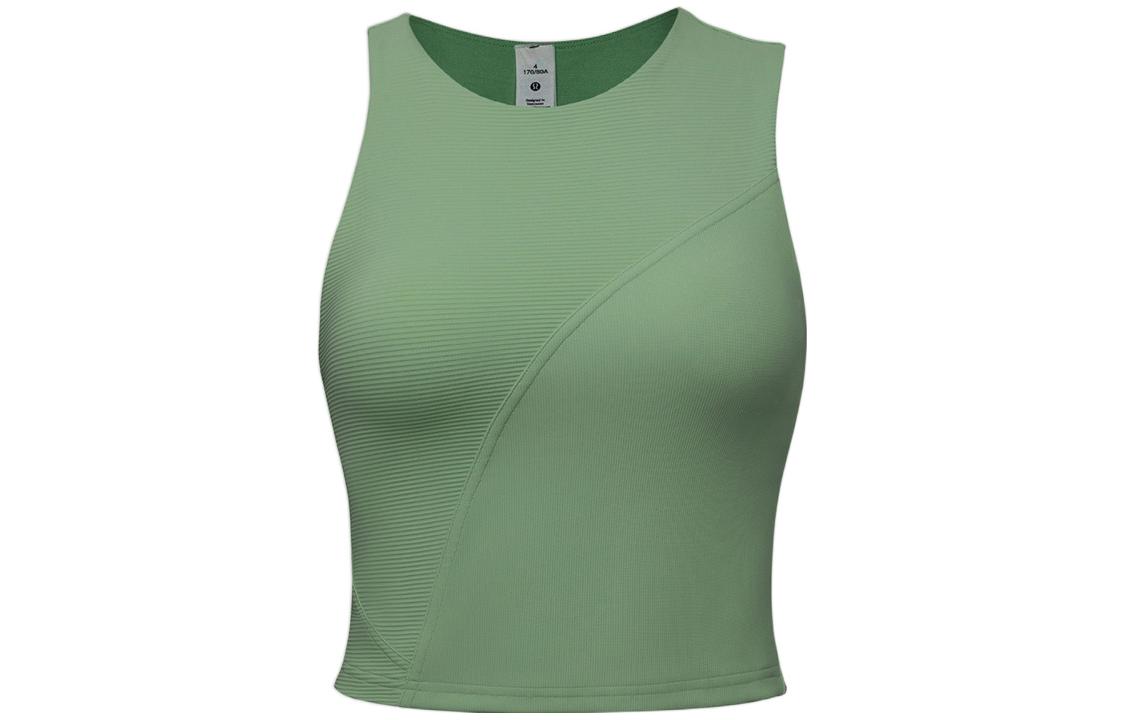

Ребристый асимметричный топ для йоги женский зеленый Lululemon