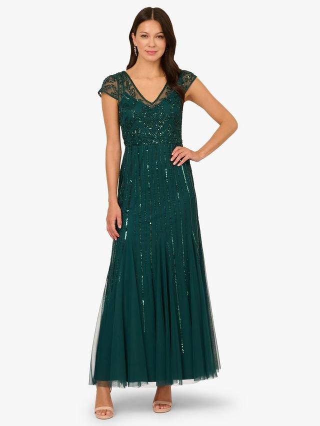 

Платье макси Studio Beaded Stripe Adrianna Papell, Gem Green