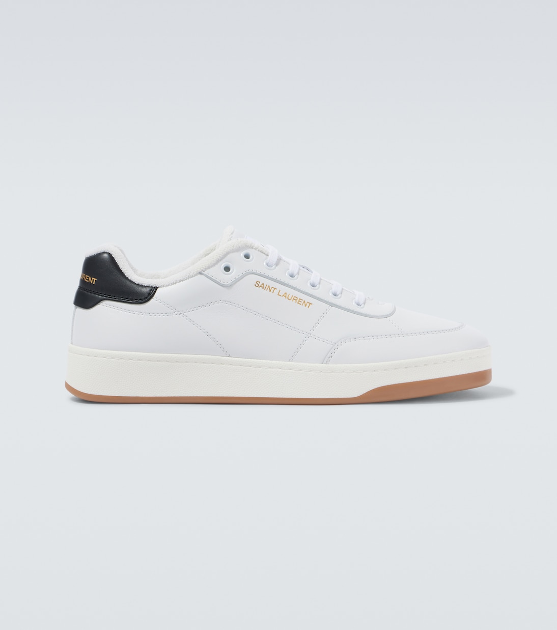 

Кроссовки SL/61 logo leather low-top Saint Laurent, Blanc Optique/Noir