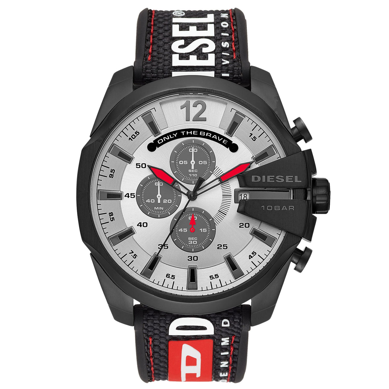 

Часы Diesel Men's Mega Chief с серебристым циферблатом, серебряный