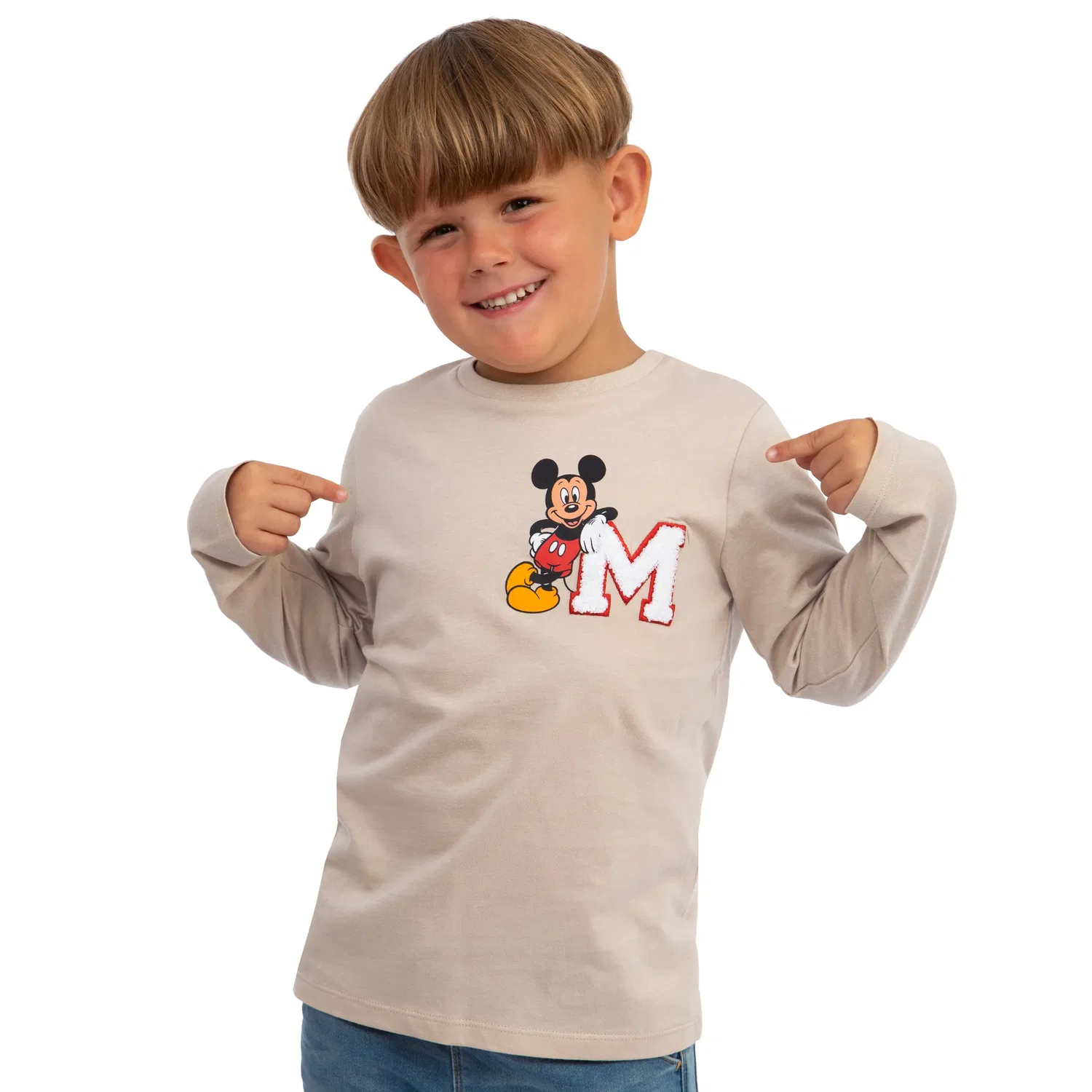 Детская футболка Mickey And Friends с длинным рукавом Disney, бежевый — фото 3