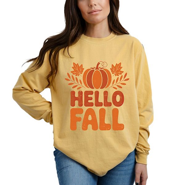 

Hello fall pumpkin - лонгслив с эффектом поношенности и окрашенный в процессе пошива Simply Sage Market, Mustard
