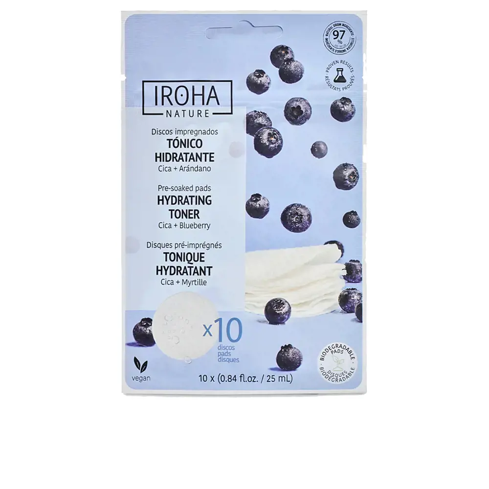 

Тоник для лица Hydrating toner pre-soaked pads Iroha Nature, 10 шт.