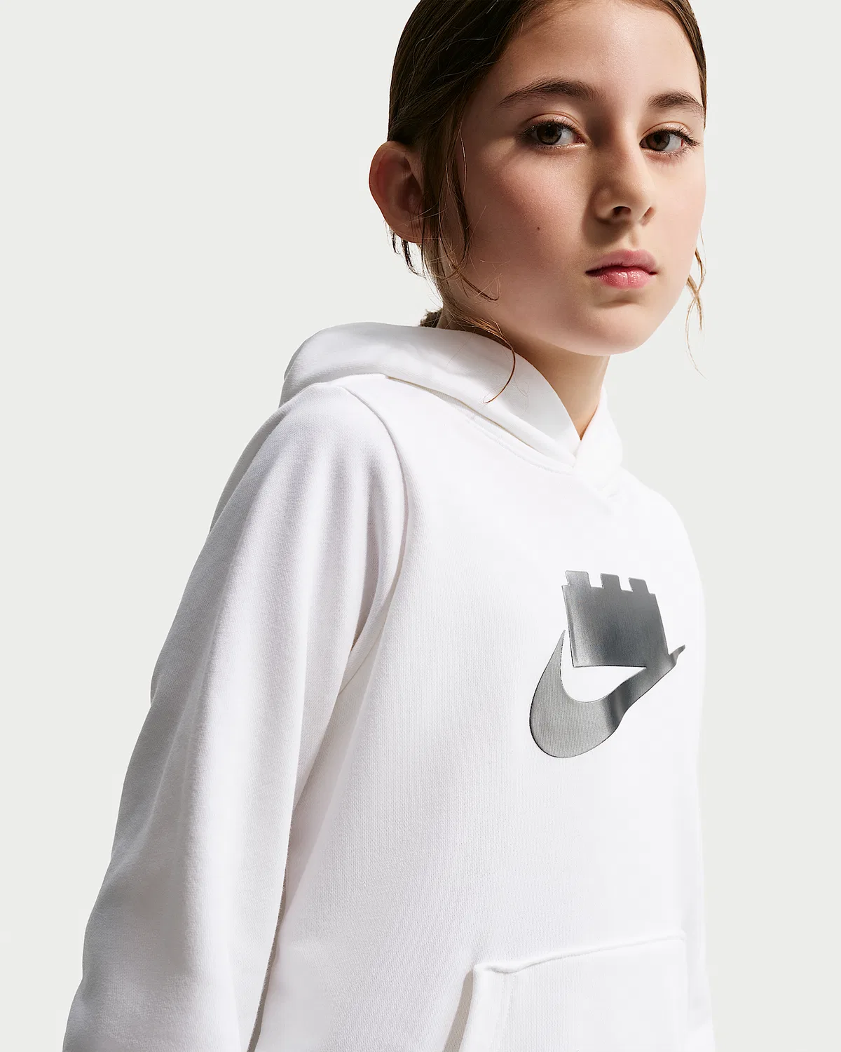 Детская худи Nike x LEGO® Collection, White/Smoke Grey — фото 2