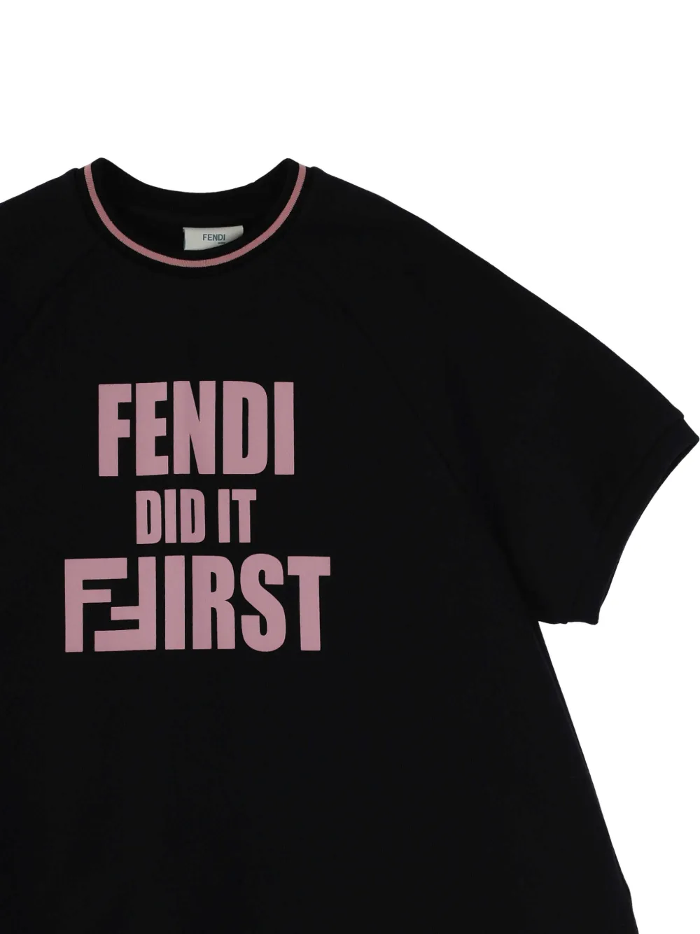 Платье с оборкой по подолу Fendi Kids, черный — фото 2