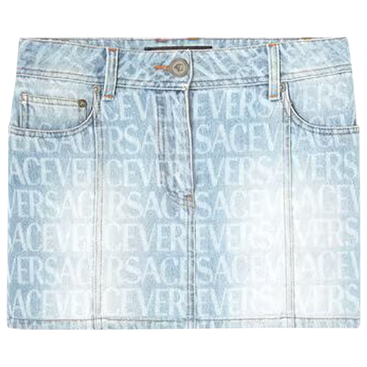 

Джинсовая юбка с логотипом Versace, цвет Голубой