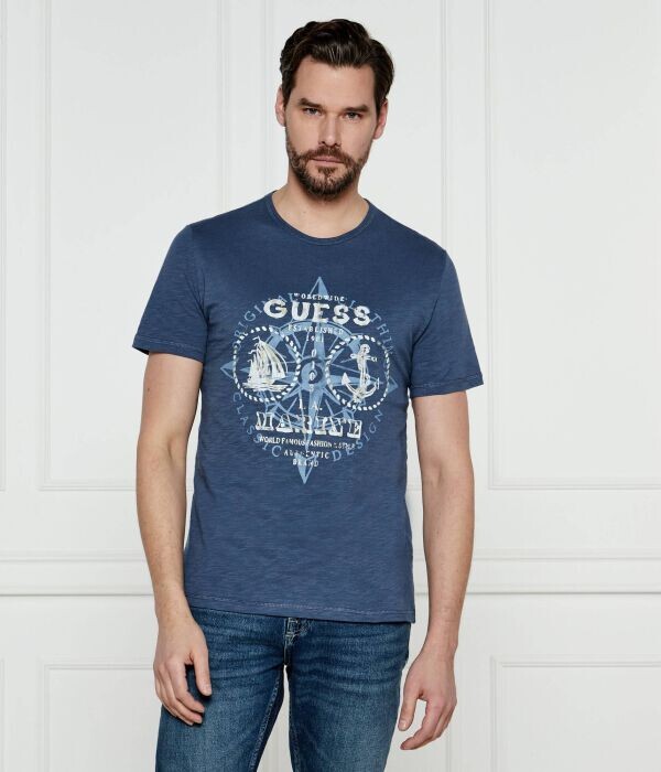 

Футболка мужская Guess Jeans с принтом, синий