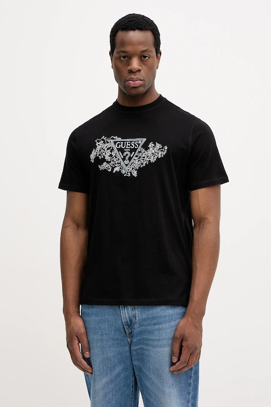 

Хлопковая футболка Guess, черный