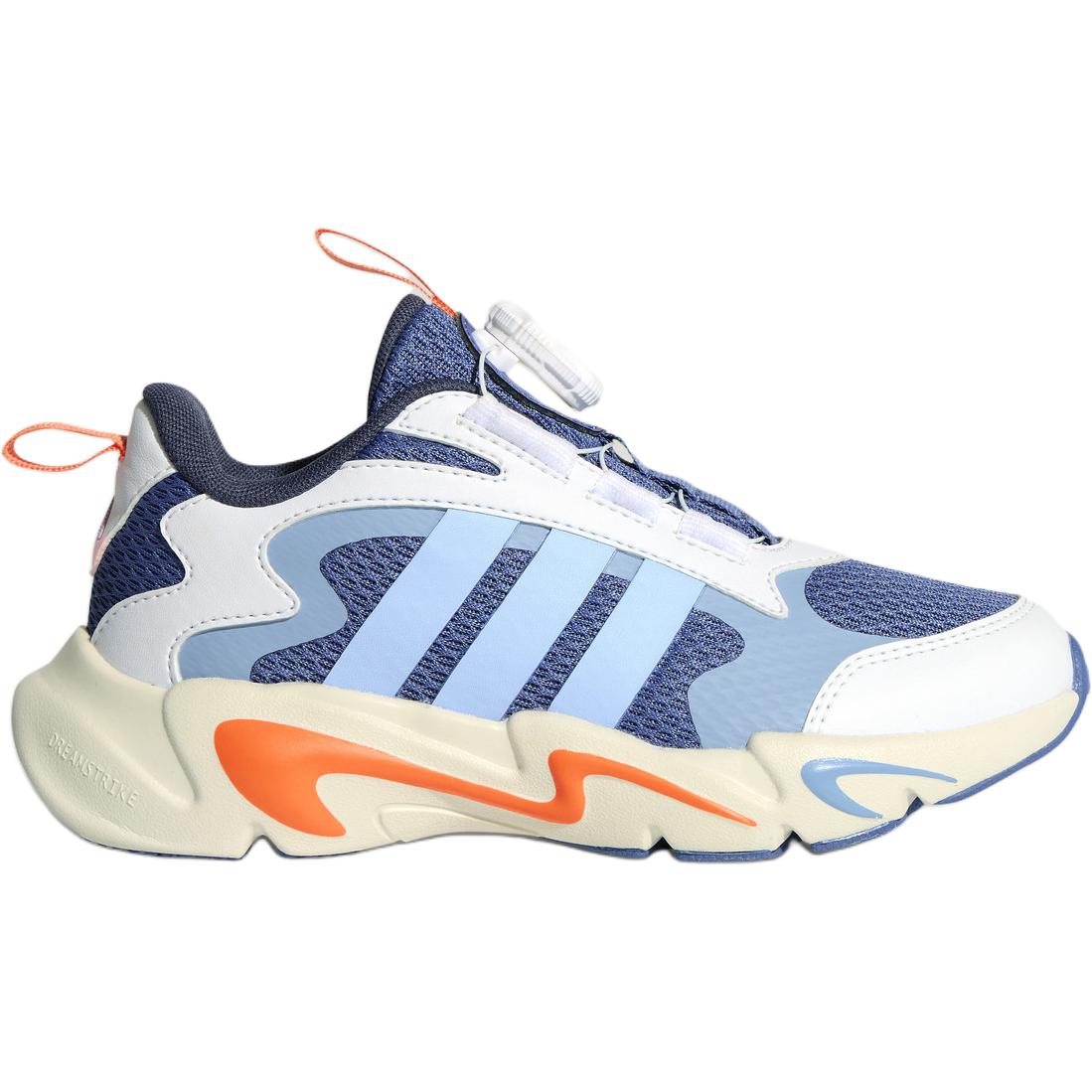 Adidas Детские низкие кроссовки PLAYFLEX HABU из ткани, нескользящие и износостойкие, синего цвета — фото 3