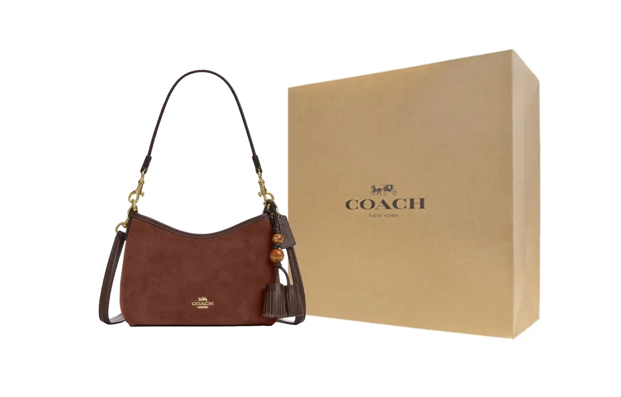 

COACH Коричневая кожаная сумочка Лорел Кроссбоди Хобо через плечо малая женская