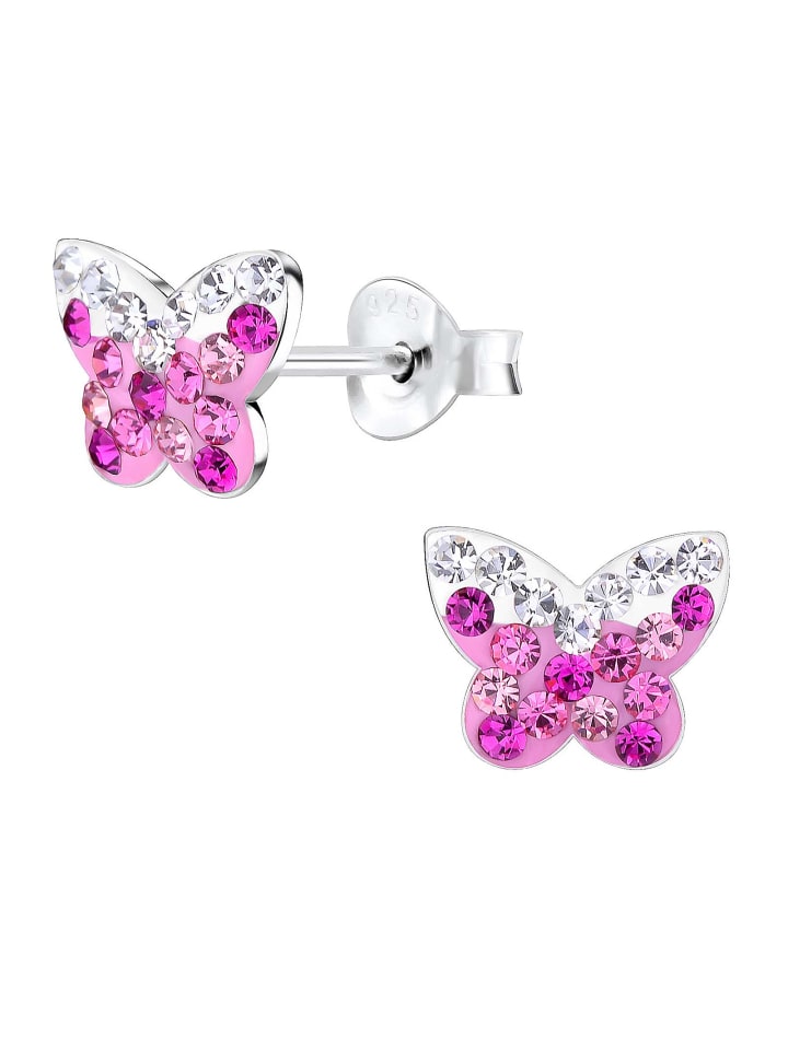 

Schmuck23 Розовые серьги-бабочки из серебра 925 пробы