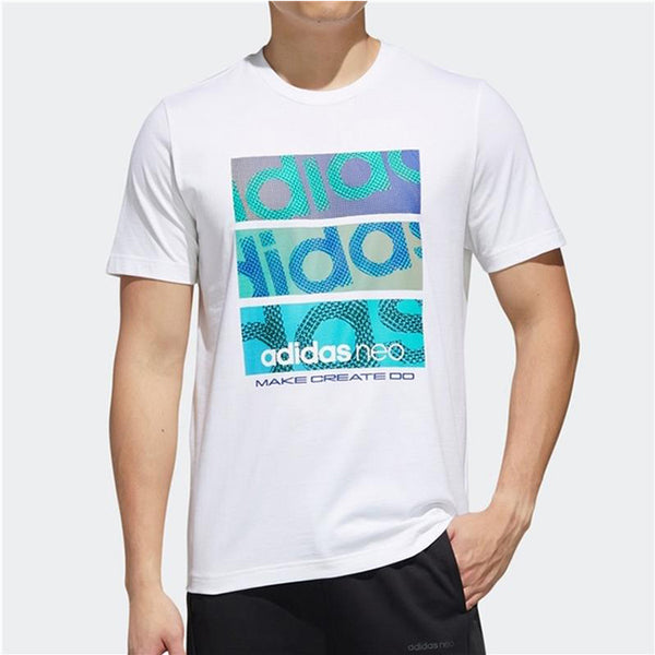 Футболка neo m fav tcns tee1 alphabet printing sports short sleeve white Adidas, белый — фото 3