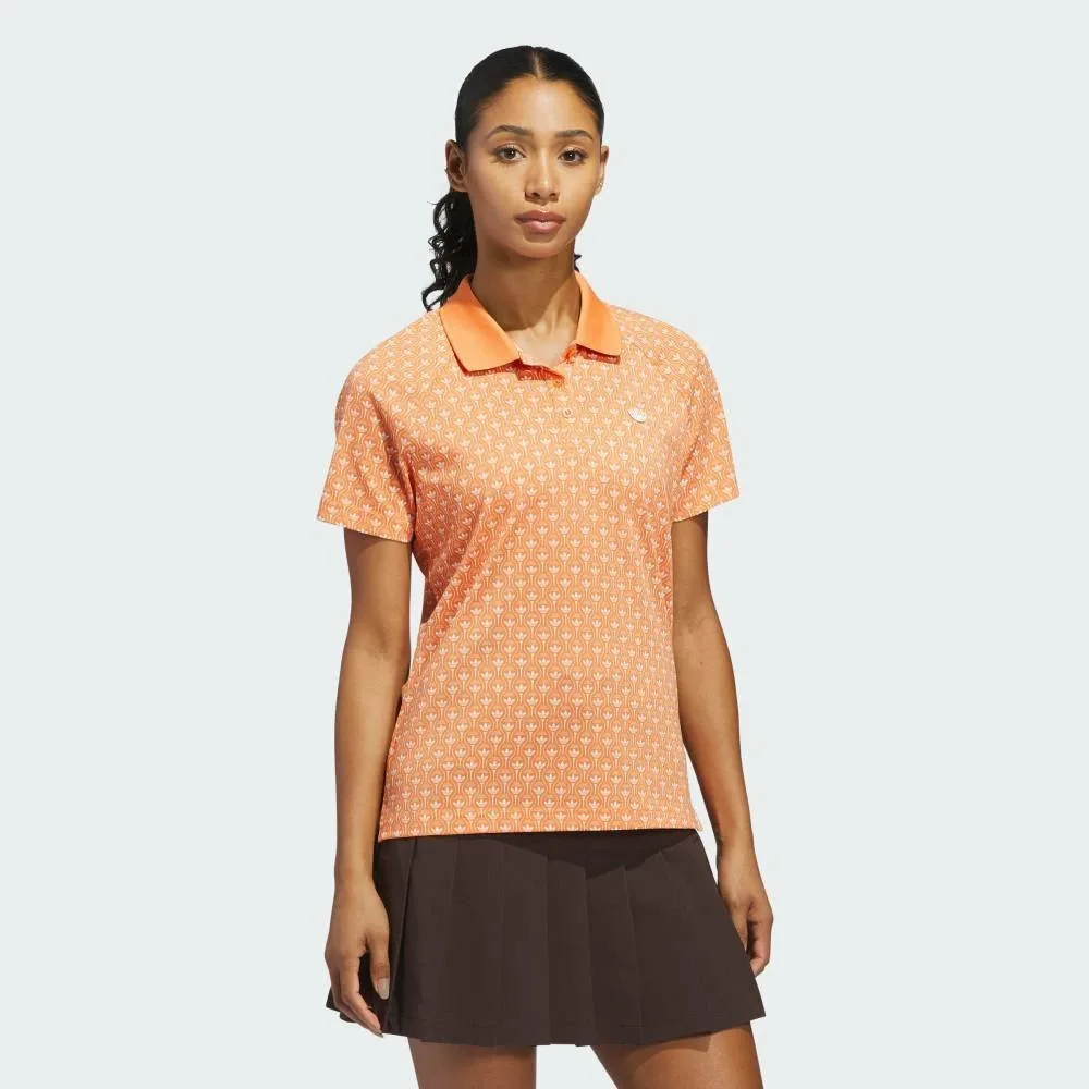 Футболка-поло Originals с логотипом Trefoil по всей поверхности Adidas, orange