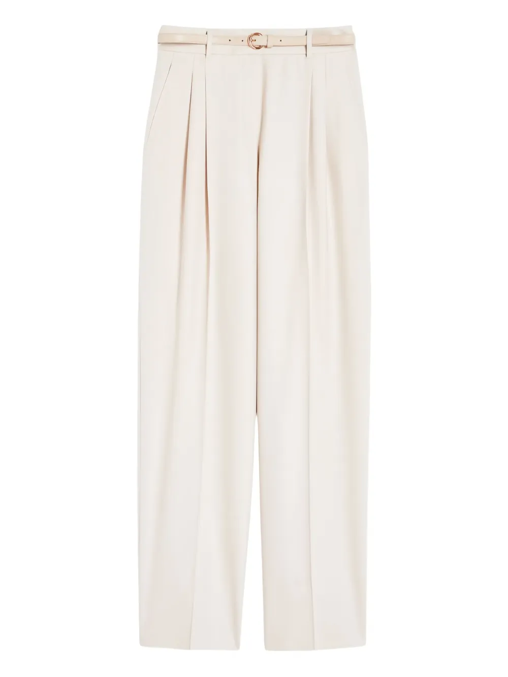 

Брюки со складками спереди и поясом MAX MARA, нейтральный