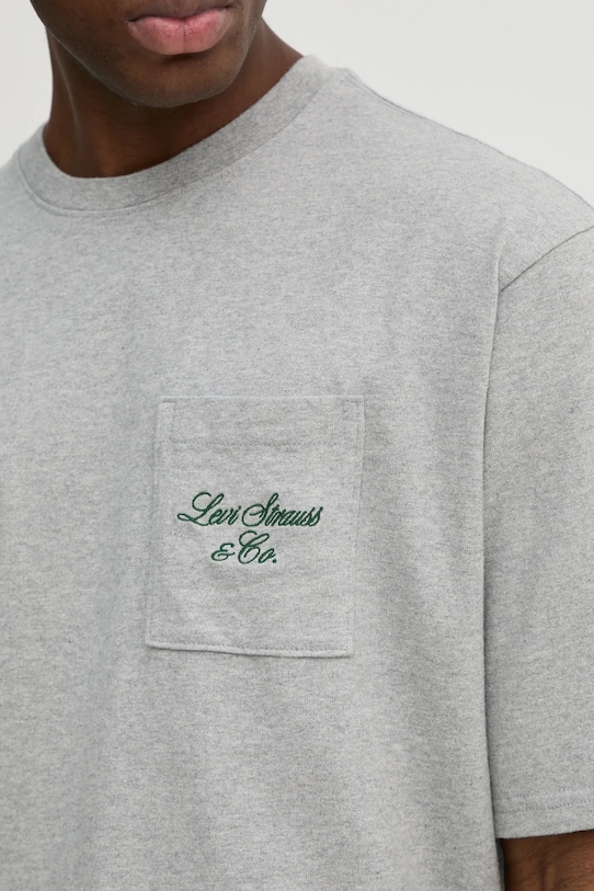 Хлопковая футболка HALF SLEEVE GR PCKT T Levi'S, серый — фото 4