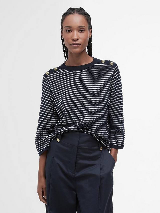 

Кружевной вязаный джемпер Barbour, цвет Dark Navy Stripe