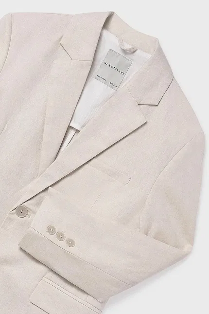 Пиджак из льна Mayoral, бежевый — фото 4