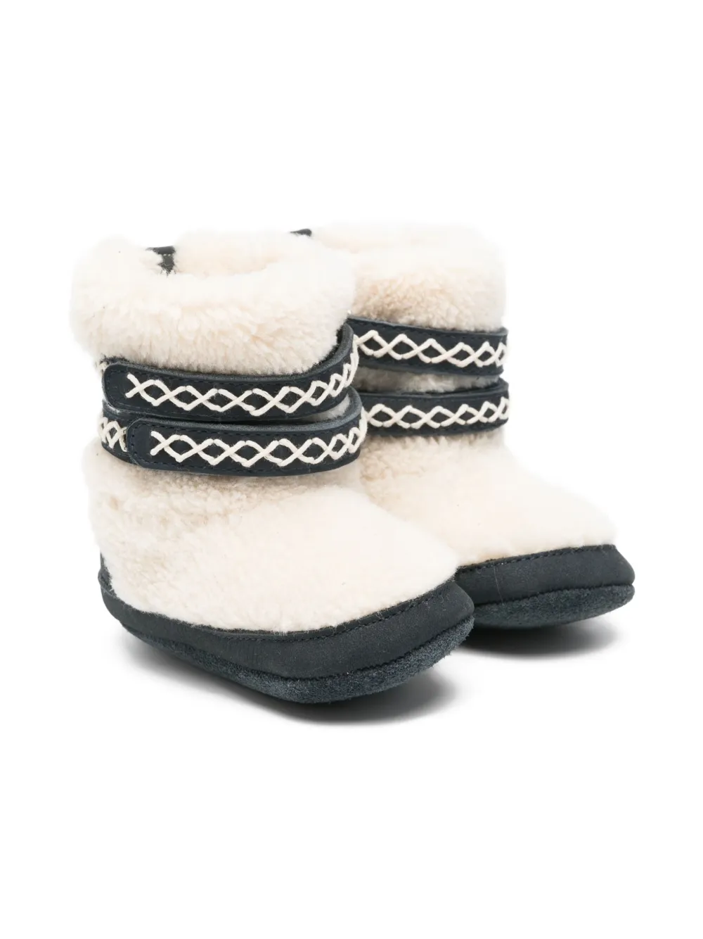 

Ботинки с ремешками с узором и овчиной Donsje, синий