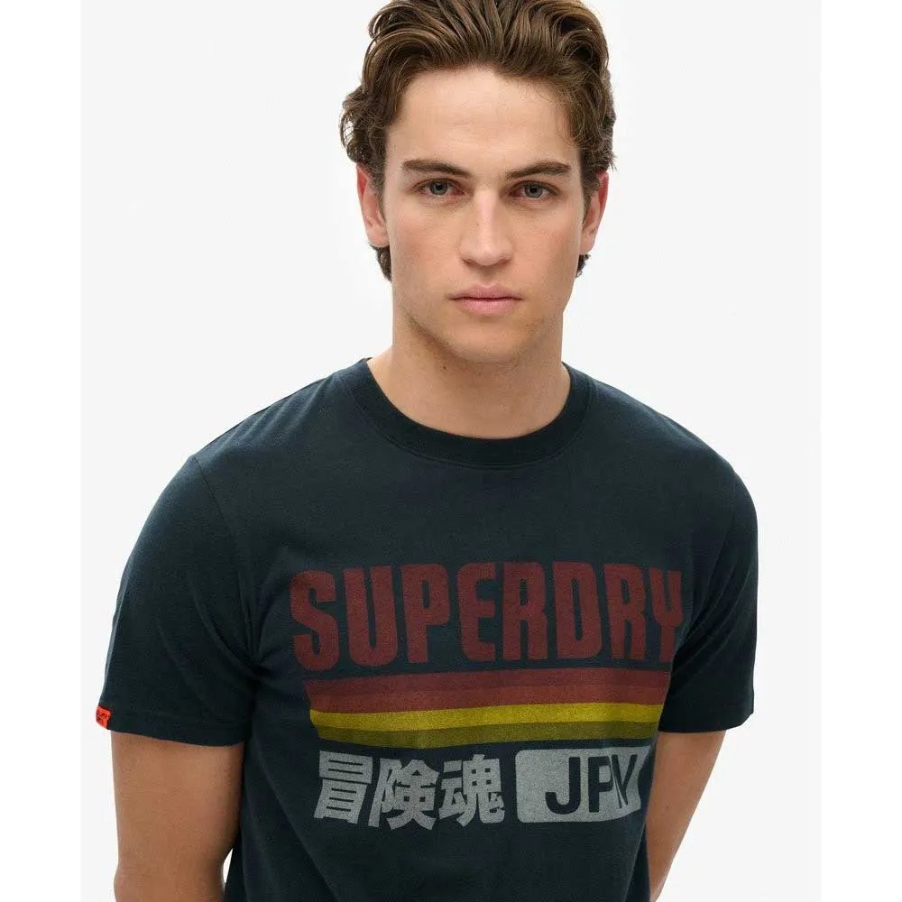 Футболка с коротким рукавом Superdry Japan Stripe Relaxed, черный — фото 4