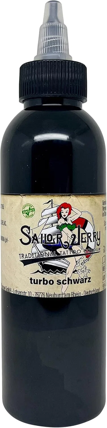 Тату-чернила Sailor Jerry Turbo Black 150 мл от Deep Colours. GmbH Sailor Jerry Von Deep Colours! Gmbh