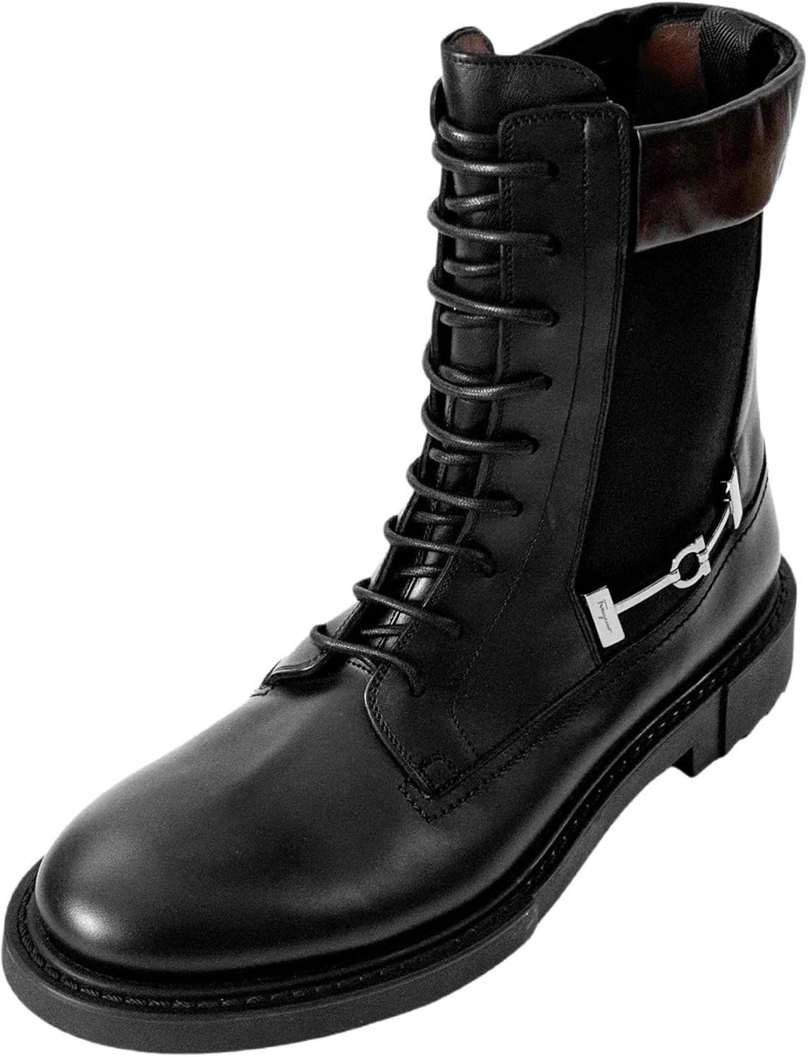 

Мужские ботинки Ferragamo IGLESIAS из черной кожи с пряжкой Gancini, военные, повседневные (Salvatore)