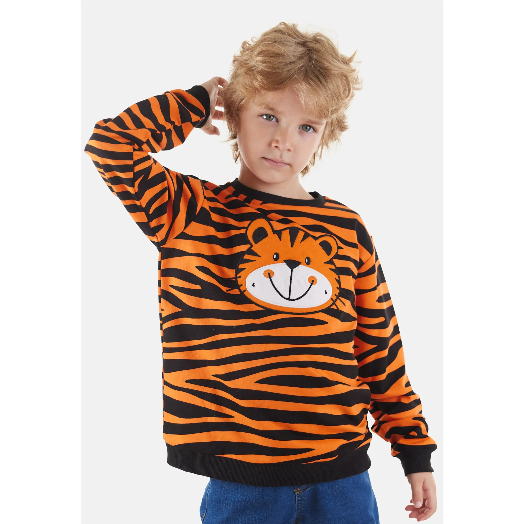 

Толстовка Denokids «Cute Tiger» с изображением тигра, цвет Orange