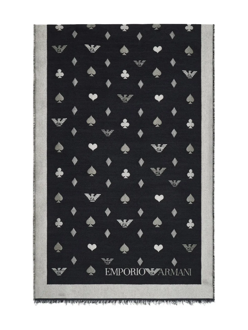 

Шарф с узором Emporio Armani, черный