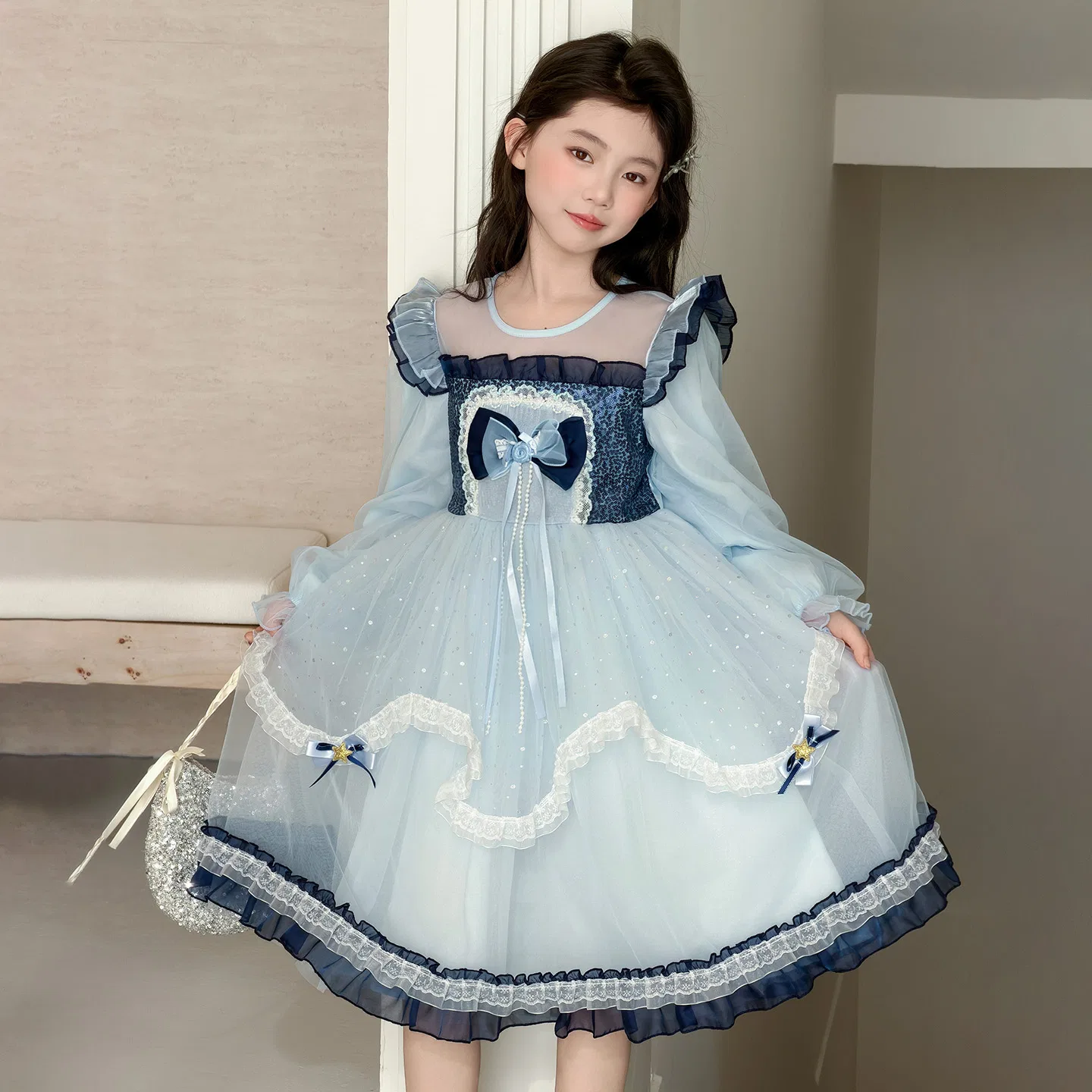 Платье Spring Fall Summer Kids' Disney, Blue — фото 4