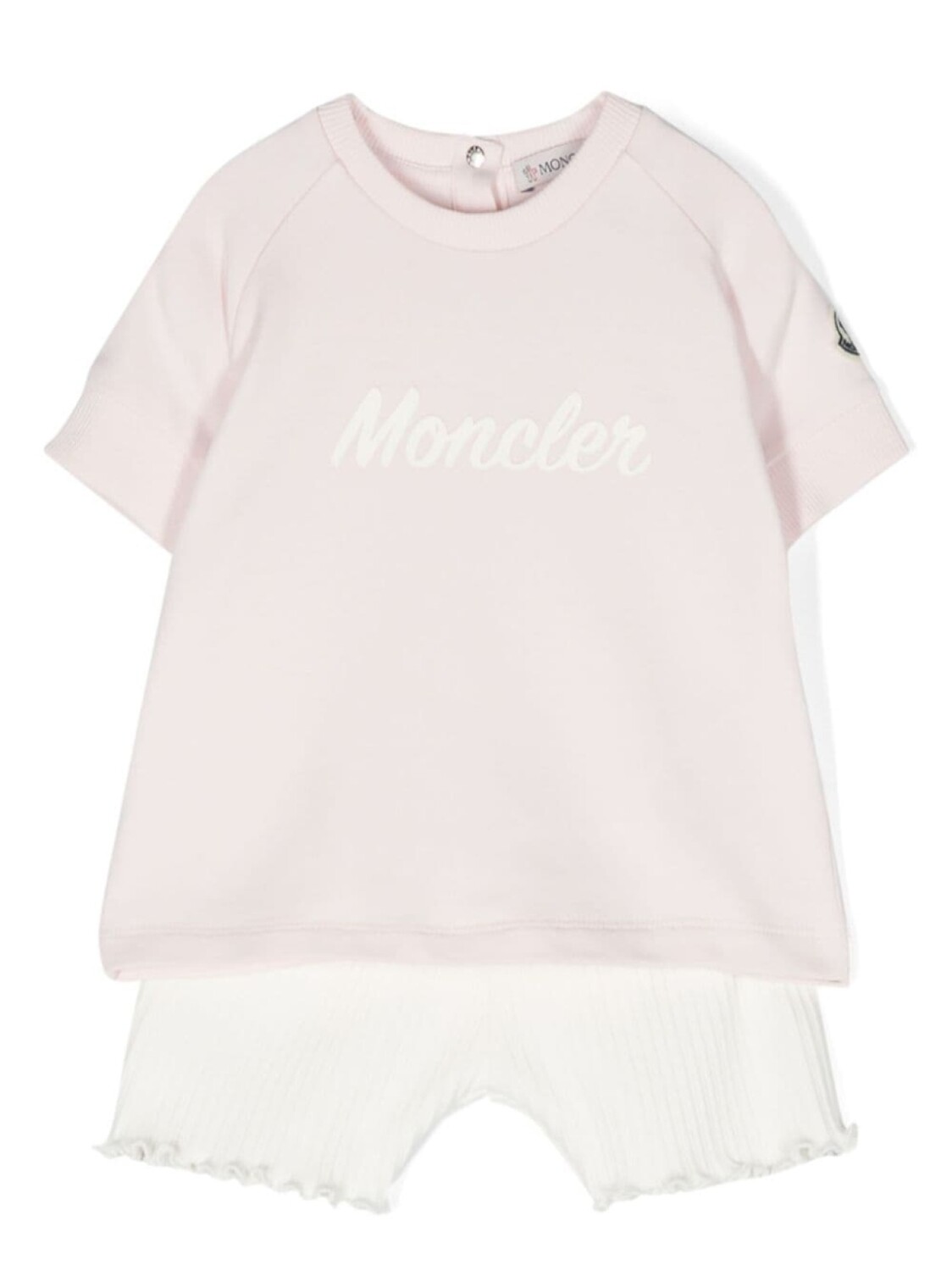 

Moncler Enfant комплект из футболки и шортов с логотипом, белый