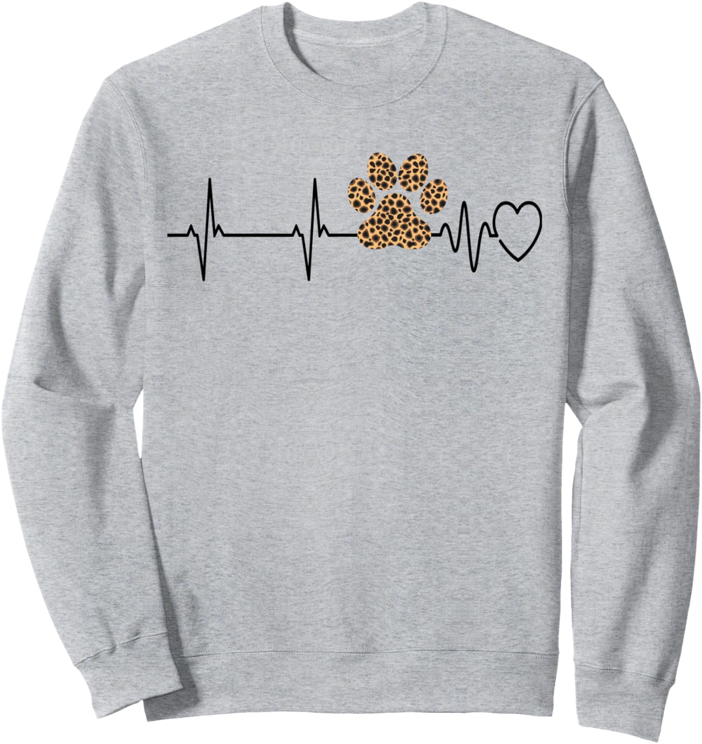 

Толстовка с принтом лап, леопардовым принтом и изображением сердцебиения для ветеринарного техника Veterinary Technician Paw Print Gifts By Medics, серый