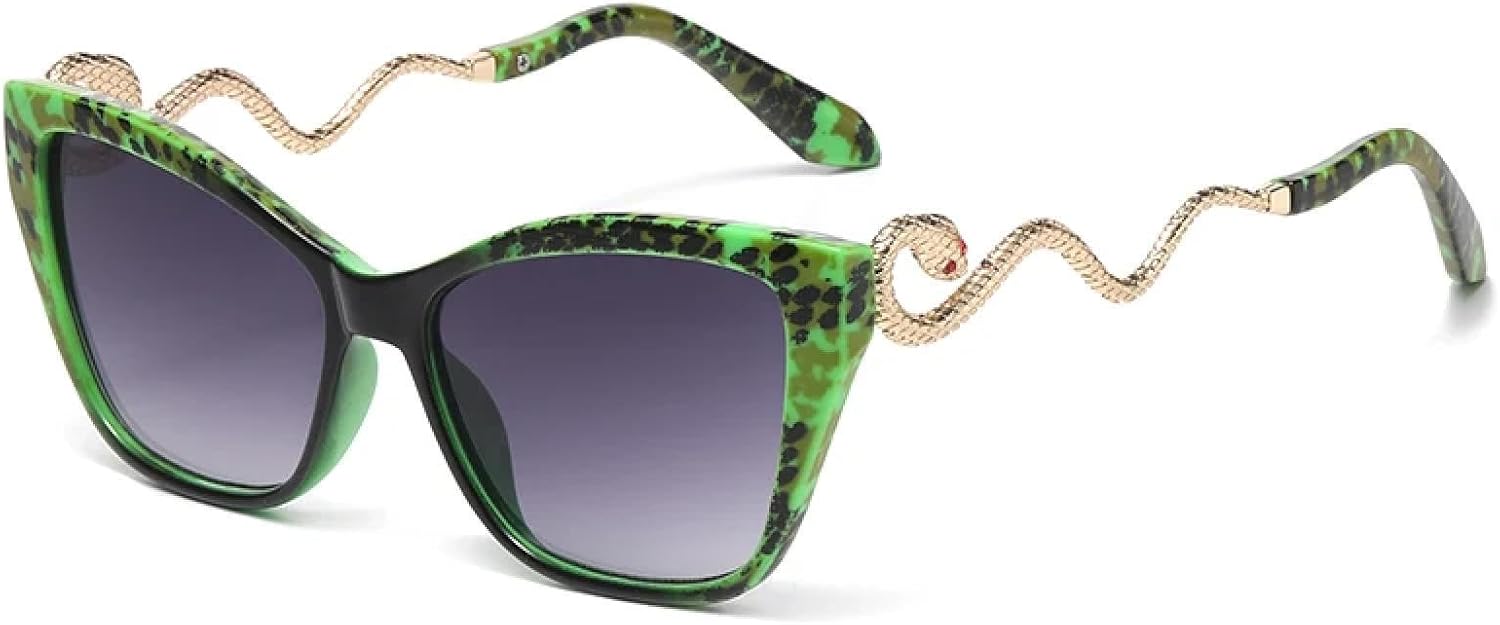 

Солнцезащитные очки с защитой от УФ-излучения UV400 | «Кошачий глаз», большая оправа, градиентный оттенок | Для женщин и мужчин, для занятий спортом на открытом воздухе и вождения DSVIGF, Black Green