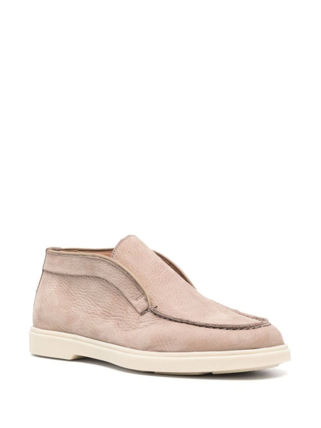 Santoni мокасины из шагреневой замши, коричневый — фото 2