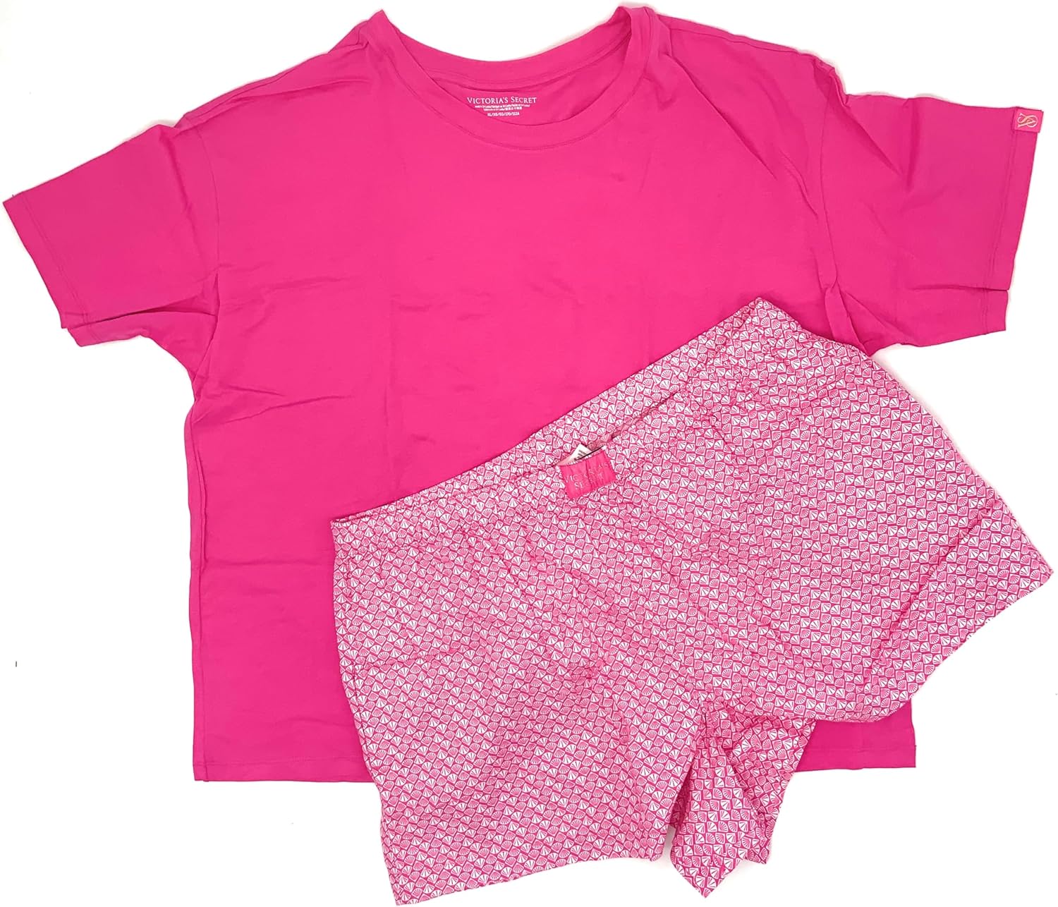 

Victoria's Cotton Short Tee-Jama PJ пижамный комплект для сна футболка и шорты Victoria's Secret, Hot Pink