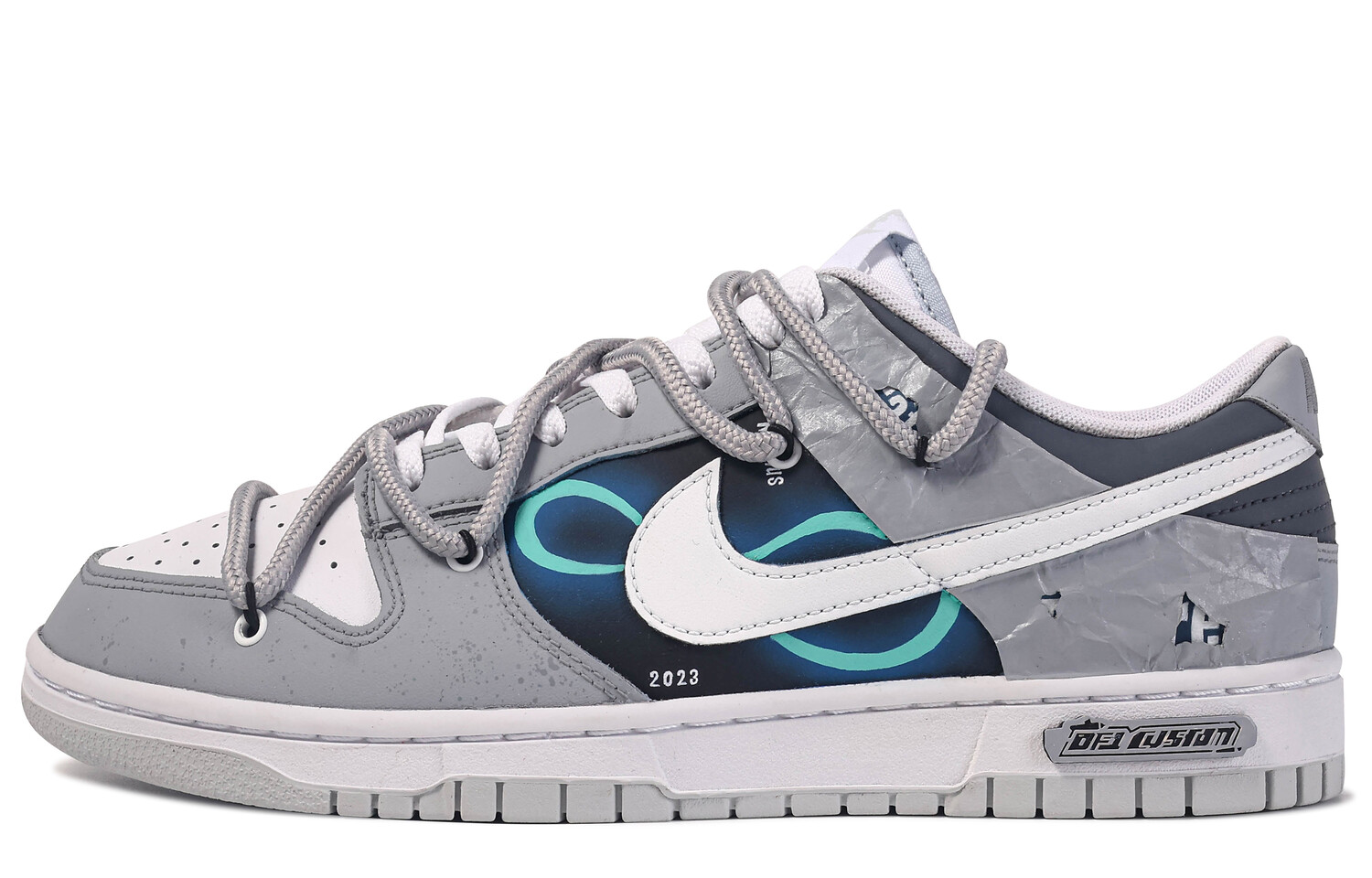 

Кроссовки Nike Dunk Skateboarding Shoes Women's Low-top Grey/white, темно-серый