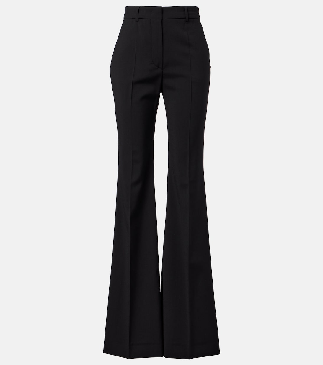 

Брюки расклешенные из чистой шерсти Hangar Sportmax, черный