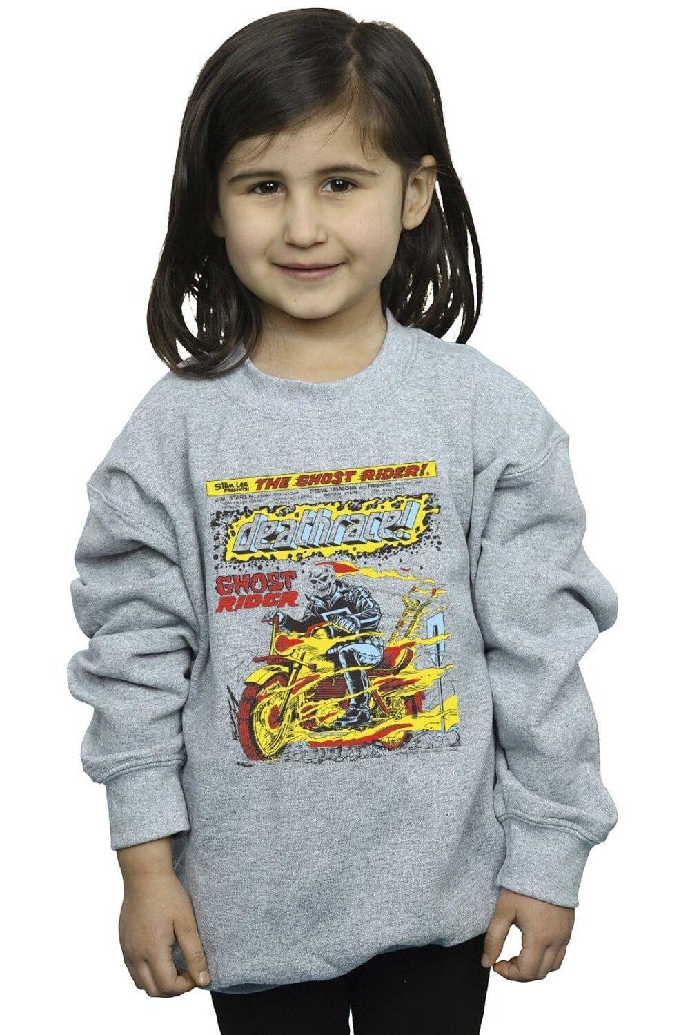 

Толстовка Deathrace с грудью Ghost Rider Marvel, серый