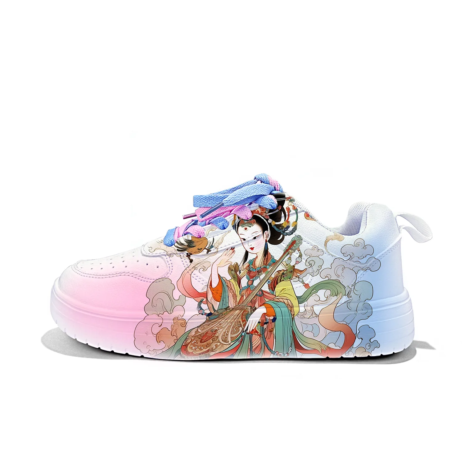 Легкие и дышащие низкие скейтерские кроссовки унисекс ZUOLENGCHAN, White-Chinese Fashion Trend Dunhuang Women's — фото 3