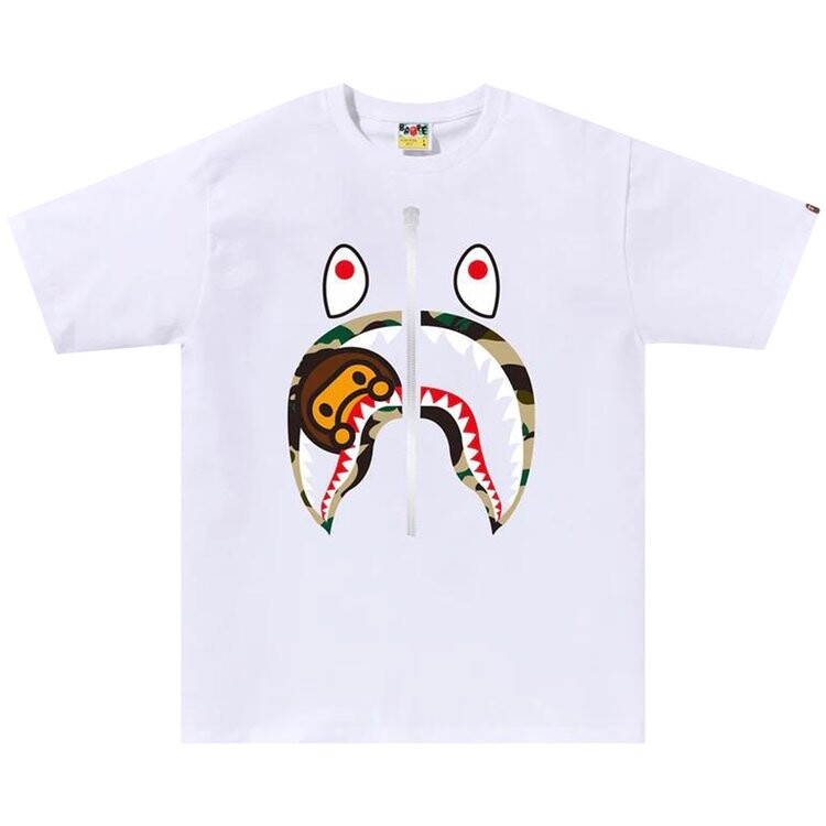 

Футболка BAPE 1st Camo Milo Shark 'White/Yellow', белый