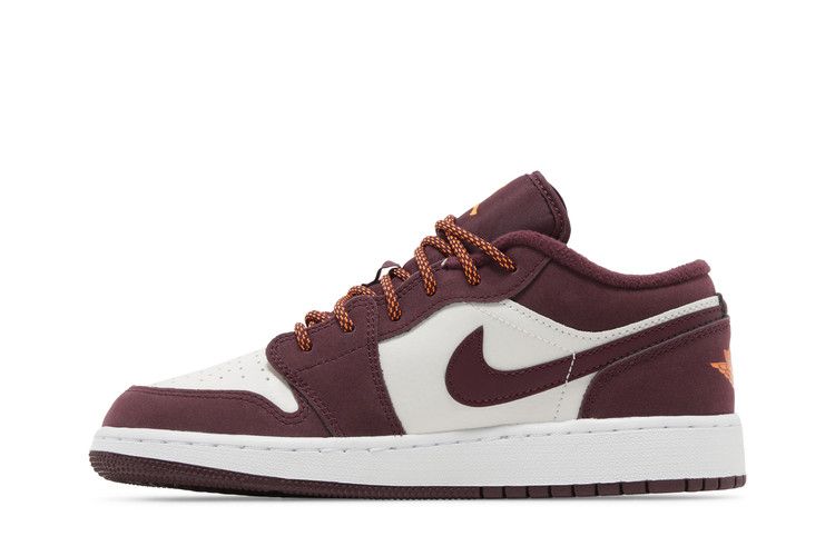 Кроссовки Air Jordan Air Jordan 1 Low GS 'Night Maroon', белый — фото 4